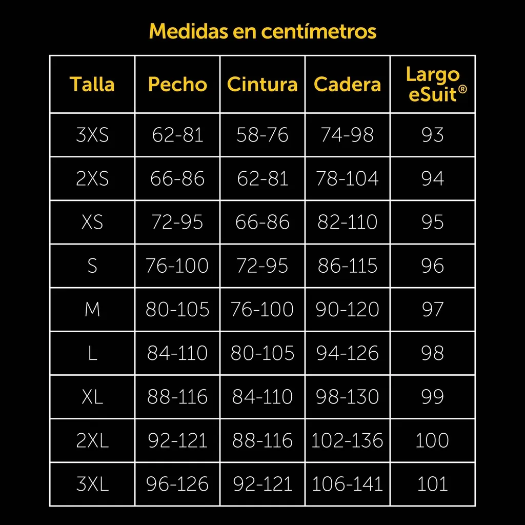 Medidas eSuit en centímetros.webp